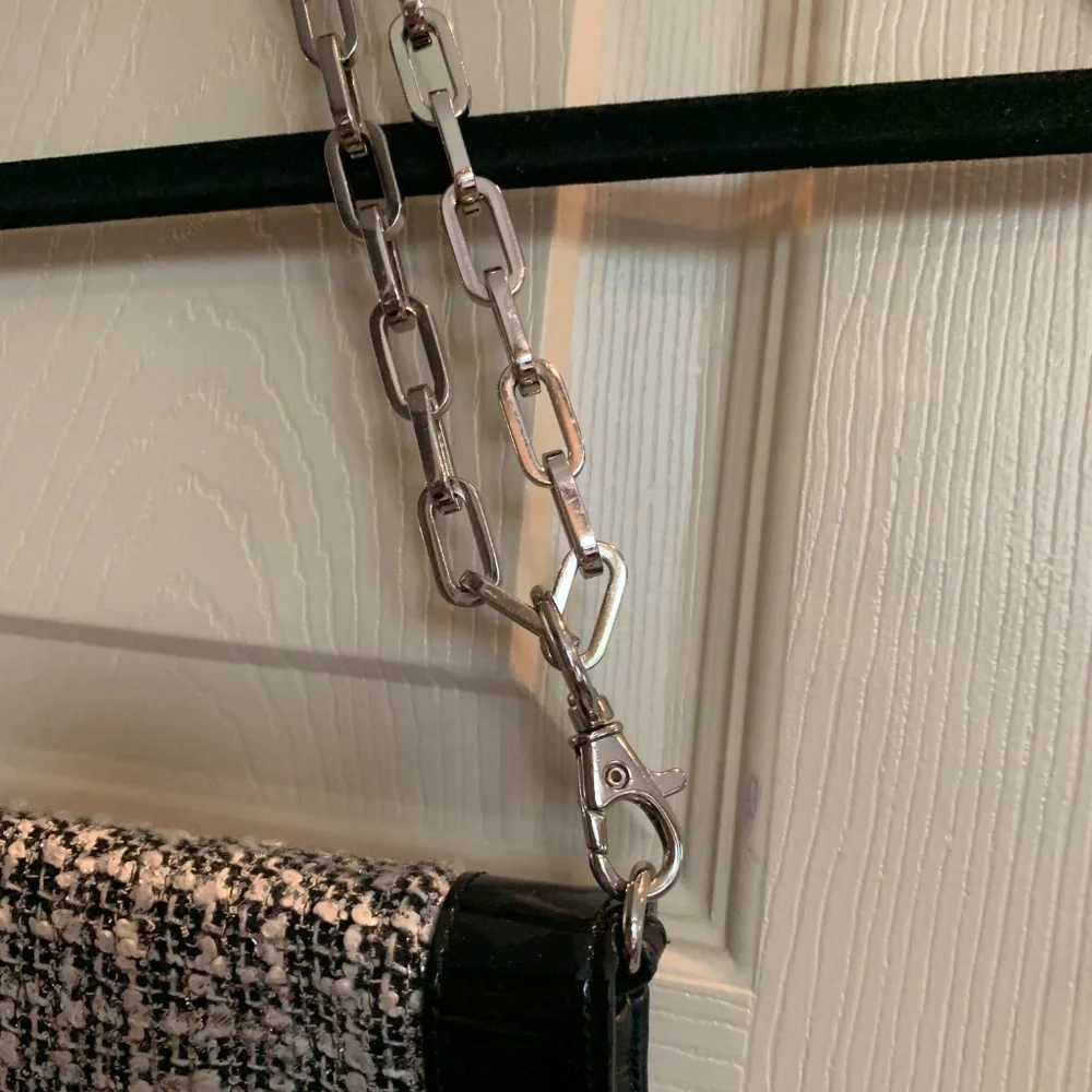 Tory Burch Black/Cream Pattern Handbag